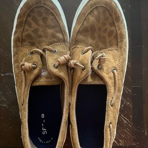 Brown Leopard Print Boat Shoes